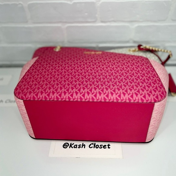 Michael Kors Shoulder Bag Xchain Jet Set LG Color-Block Logo Tote Electr… - Picture 5 of 11